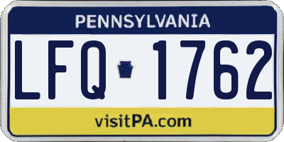 PA license plate LFQ1762