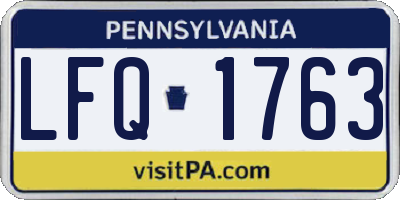 PA license plate LFQ1763