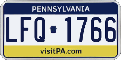 PA license plate LFQ1766