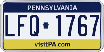 PA license plate LFQ1767