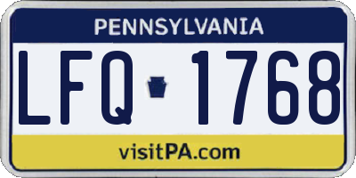PA license plate LFQ1768