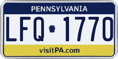 PA license plate LFQ1770