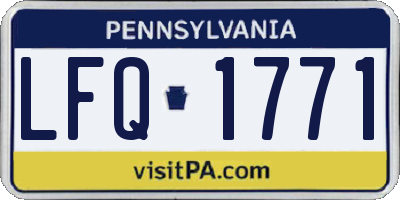 PA license plate LFQ1771