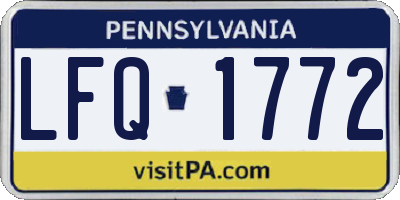 PA license plate LFQ1772