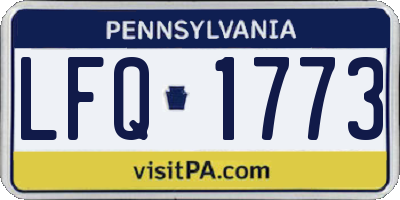 PA license plate LFQ1773