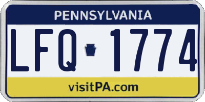 PA license plate LFQ1774