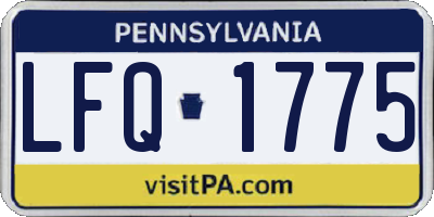 PA license plate LFQ1775