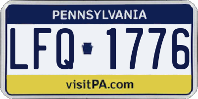 PA license plate LFQ1776