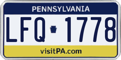 PA license plate LFQ1778