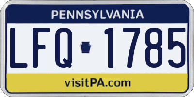 PA license plate LFQ1785