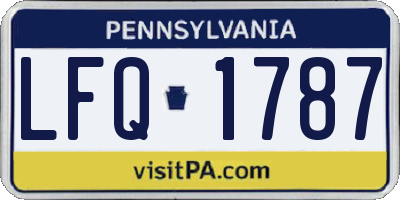 PA license plate LFQ1787