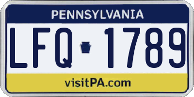 PA license plate LFQ1789