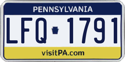 PA license plate LFQ1791