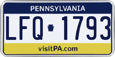 PA license plate LFQ1793