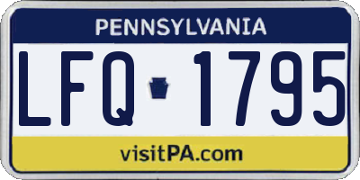 PA license plate LFQ1795