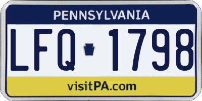 PA license plate LFQ1798