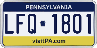 PA license plate LFQ1801