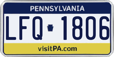 PA license plate LFQ1806