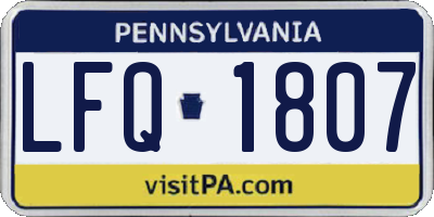 PA license plate LFQ1807