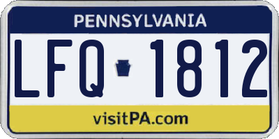PA license plate LFQ1812