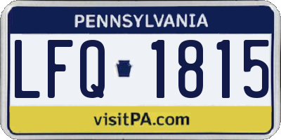 PA license plate LFQ1815