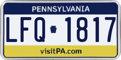 PA license plate LFQ1817