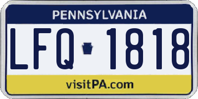 PA license plate LFQ1818