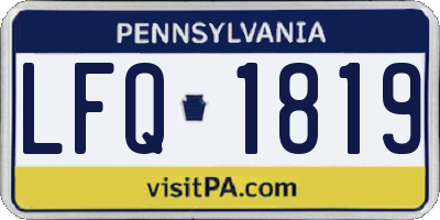 PA license plate LFQ1819