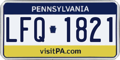 PA license plate LFQ1821