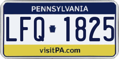 PA license plate LFQ1825