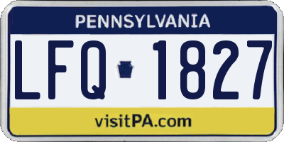 PA license plate LFQ1827