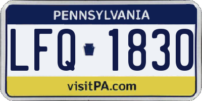 PA license plate LFQ1830