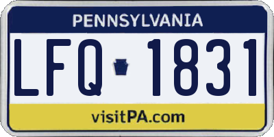 PA license plate LFQ1831