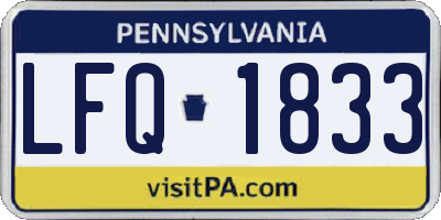 PA license plate LFQ1833