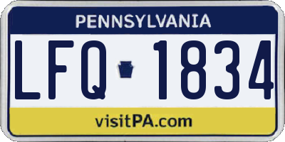 PA license plate LFQ1834