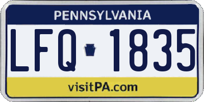 PA license plate LFQ1835