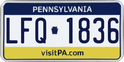 PA license plate LFQ1836