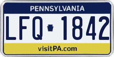 PA license plate LFQ1842