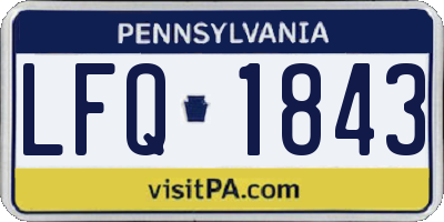 PA license plate LFQ1843