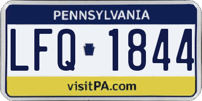 PA license plate LFQ1844