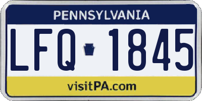 PA license plate LFQ1845