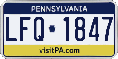 PA license plate LFQ1847