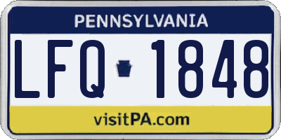 PA license plate LFQ1848
