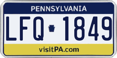 PA license plate LFQ1849