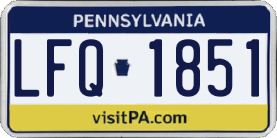 PA license plate LFQ1851