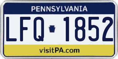 PA license plate LFQ1852