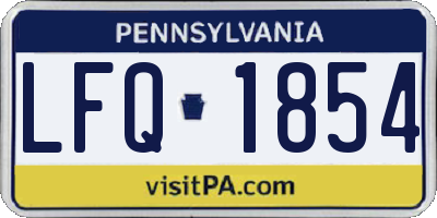 PA license plate LFQ1854