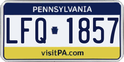 PA license plate LFQ1857
