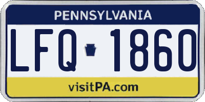 PA license plate LFQ1860