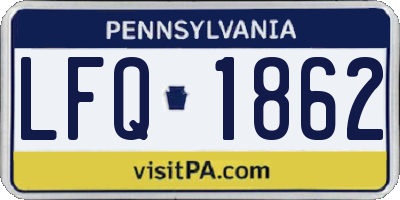 PA license plate LFQ1862